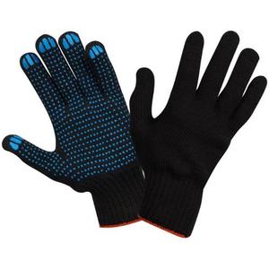 Vanch Cotton Cloth Working Gloves Custom Dipped Safety Work Gloves, 4 threads, black, 50 - 52g, 133 tex/thread density
